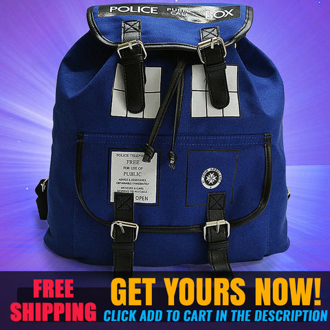 Doctor Who Tardis Style Canvas Backpack