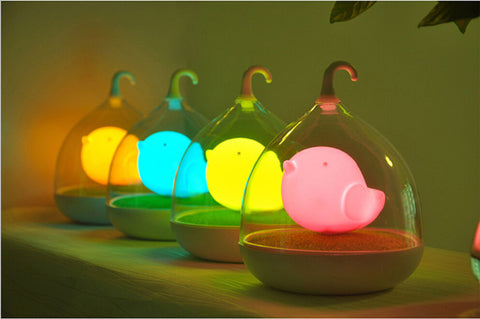 LED Bird in a Cage Lamp - Touch Control Dimmable Rechargeable Bedroom Night Light