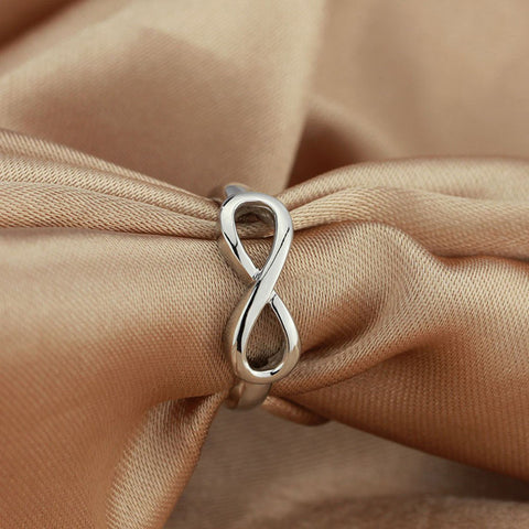 Rhodium Plated Infinity Ring
