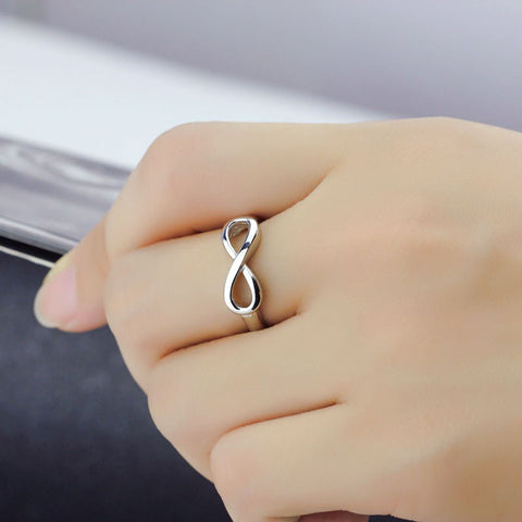 Rhodium Plated Infinity Ring