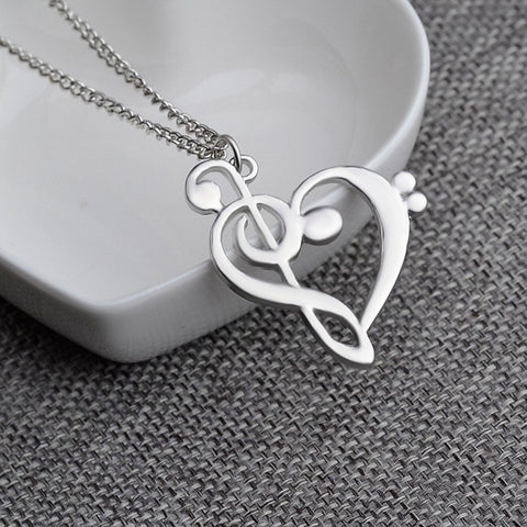 Heart-shaped Musical Note Pendant