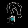 Vintage Style ClassicTurquoise Stone with Cute Dolphin Pendant Necklace