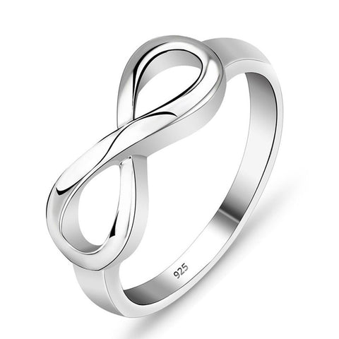 Rhodium Plated Infinity Ring