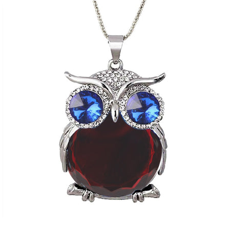 New Fashion Charms Crystal Owl Rhinestone Gem Necklace