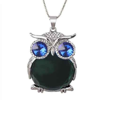 New Fashion Charms Crystal Owl Rhinestone Gem Necklace