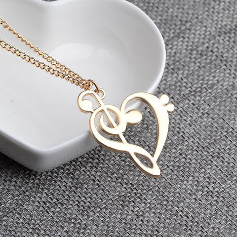 Heart-shaped Musical Note Pendant