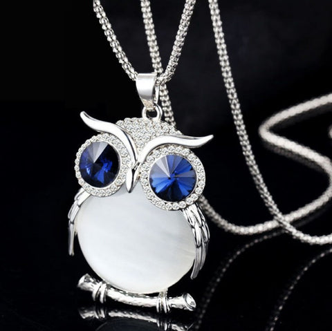 New Fashion Charms Crystal Owl Rhinestone Gem Necklace