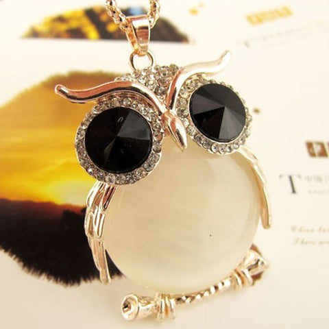 New Fashion Charms Crystal Owl Rhinestone Gem Necklace