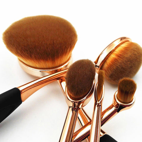 10 Pcs Professional Oval Makeup Brushes