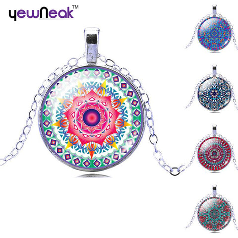 Yoga Pendant Choker Glass Necklace