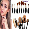 10 Pcs Professional Oval Makeup Brushes