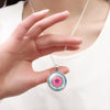 Yoga Pendant Choker Glass Necklace