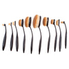 10 Pcs Professional Oval Makeup Brushes