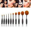 10 Pcs Professional Oval Makeup Brushes