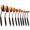 10 Pcs Professional Oval Makeup Brushes