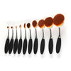 10 Pcs Professional Oval Makeup Brushes